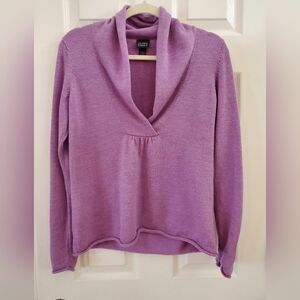 Eileen Fisher Purple Cowl Neck Sweater